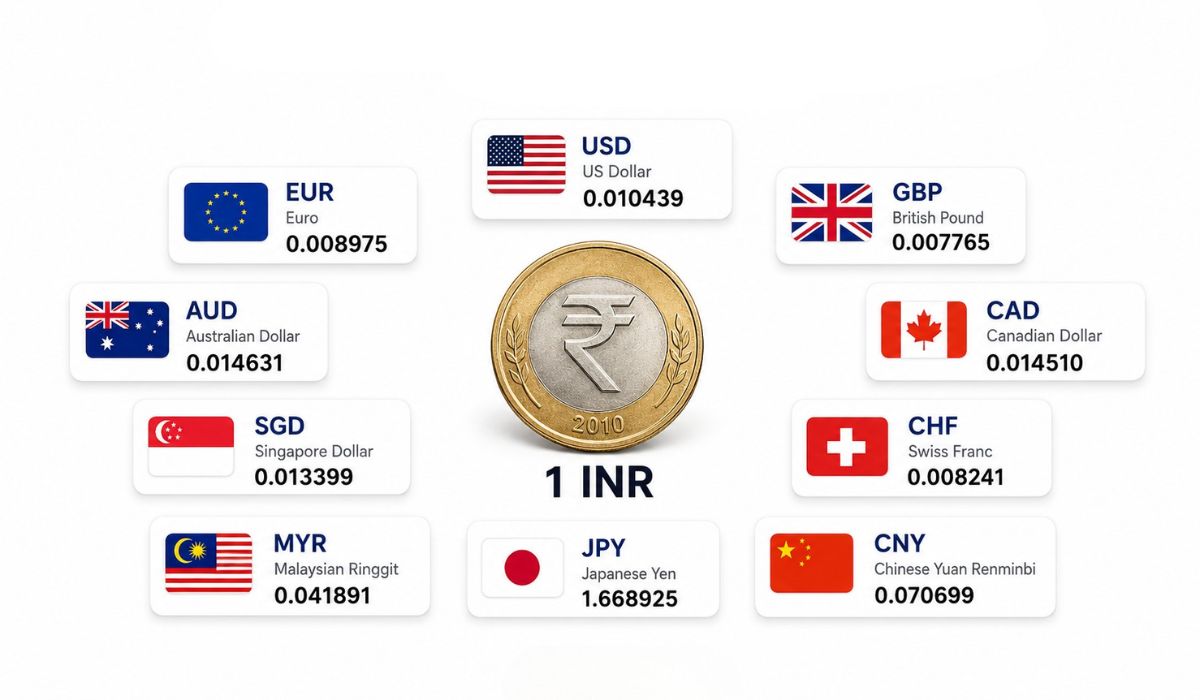 Today's INR/USD Exchange rates: Rupee trades at ₹95.80 against US dollar